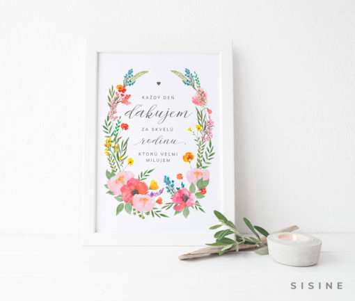 Artprint A4, "Ďakujem za svoju rodinu"